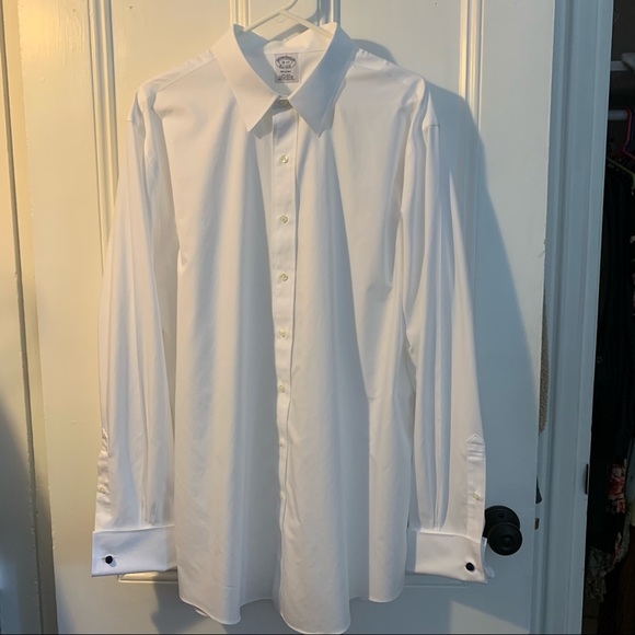 NWOT Brooks Brothers Stretch Regular-Fit Dress Shirt, Ainsley Collar French Cuff - Picture 3 of 10
